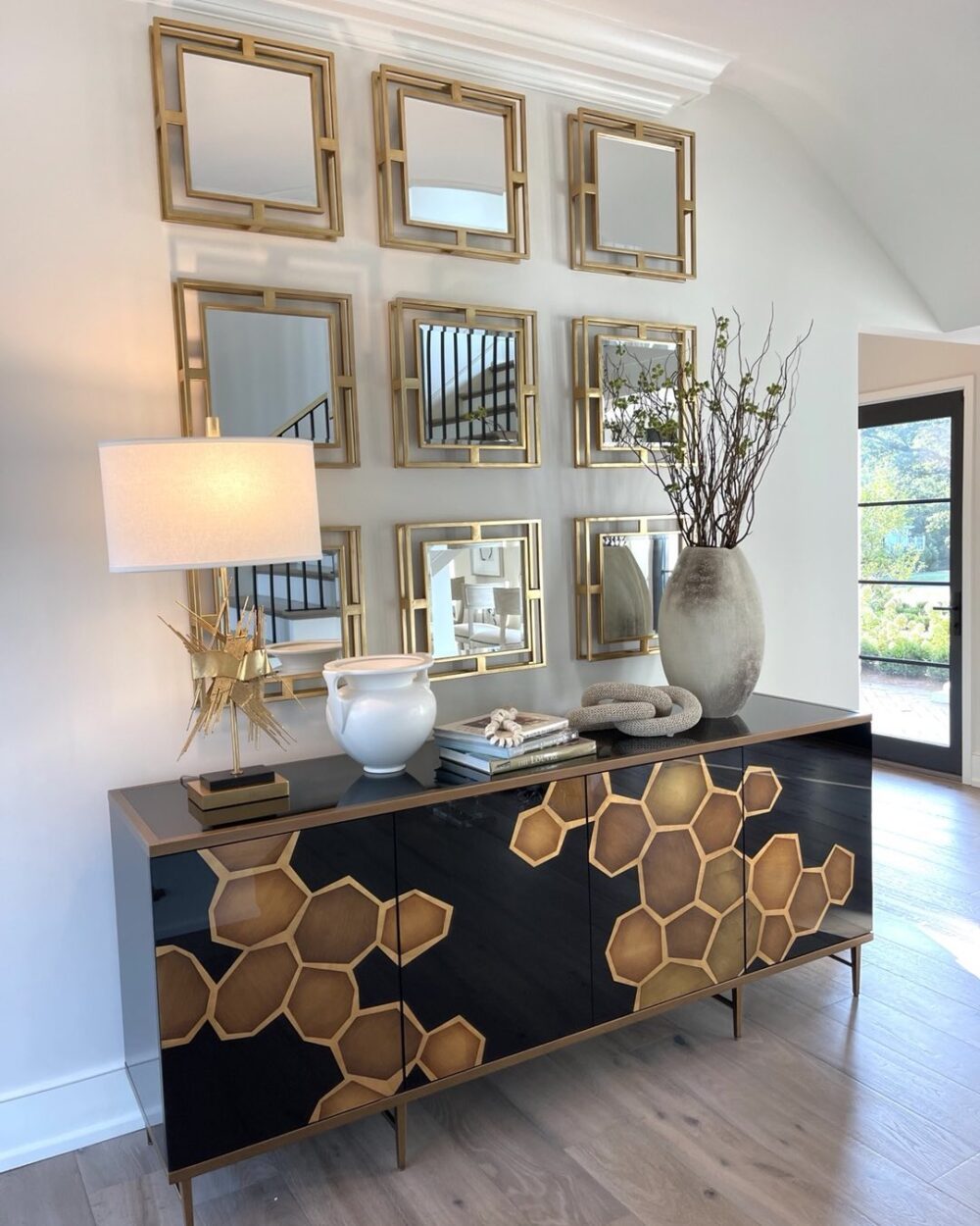 Square Gold Mirrors (Set of 2)