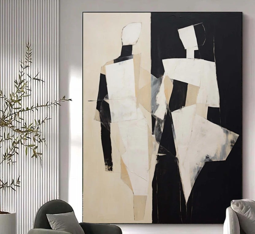 Contemporary Minimalist Hand Painted Art