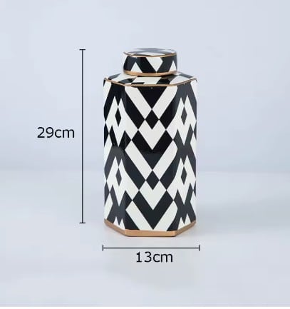 Black & White Geometric Storage Jars - Image 2