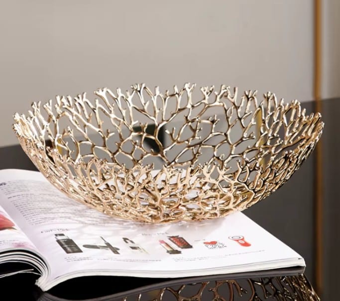 Modern Wedding Metal Light Luxury Golden Dry Fruit Plate