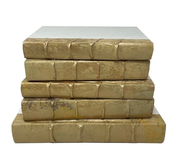Rich Vibrant Gold Decorative Books - Set of 5