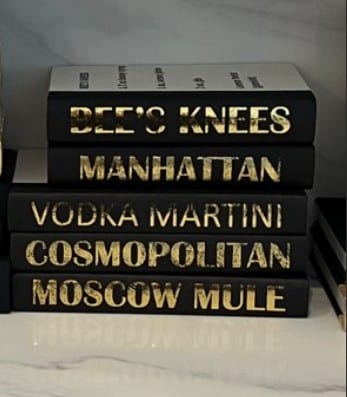 Black & Gold Lettered Drink Decorative Book