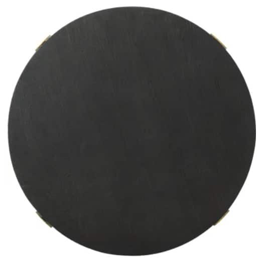 Wood and Antiqued Gold Metal Coffee Table