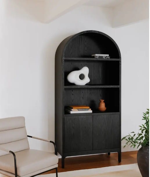 Black Oak Display Cabinet